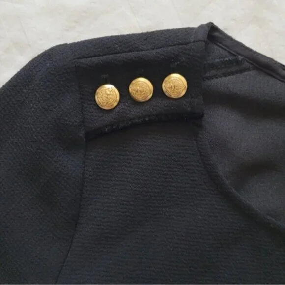 Madewell et SEZANE Colette Black Top with Gold Buttons Size XS - Picture 5 of 12